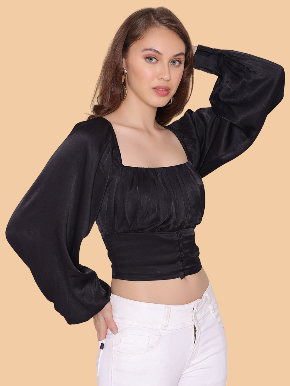 Flawless Women Black Party Crop Top | LIZZY Being Flawless