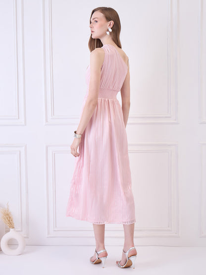 Flawless Women One Shoulder Pink Maxi Dress | BONNIE Being Flawless