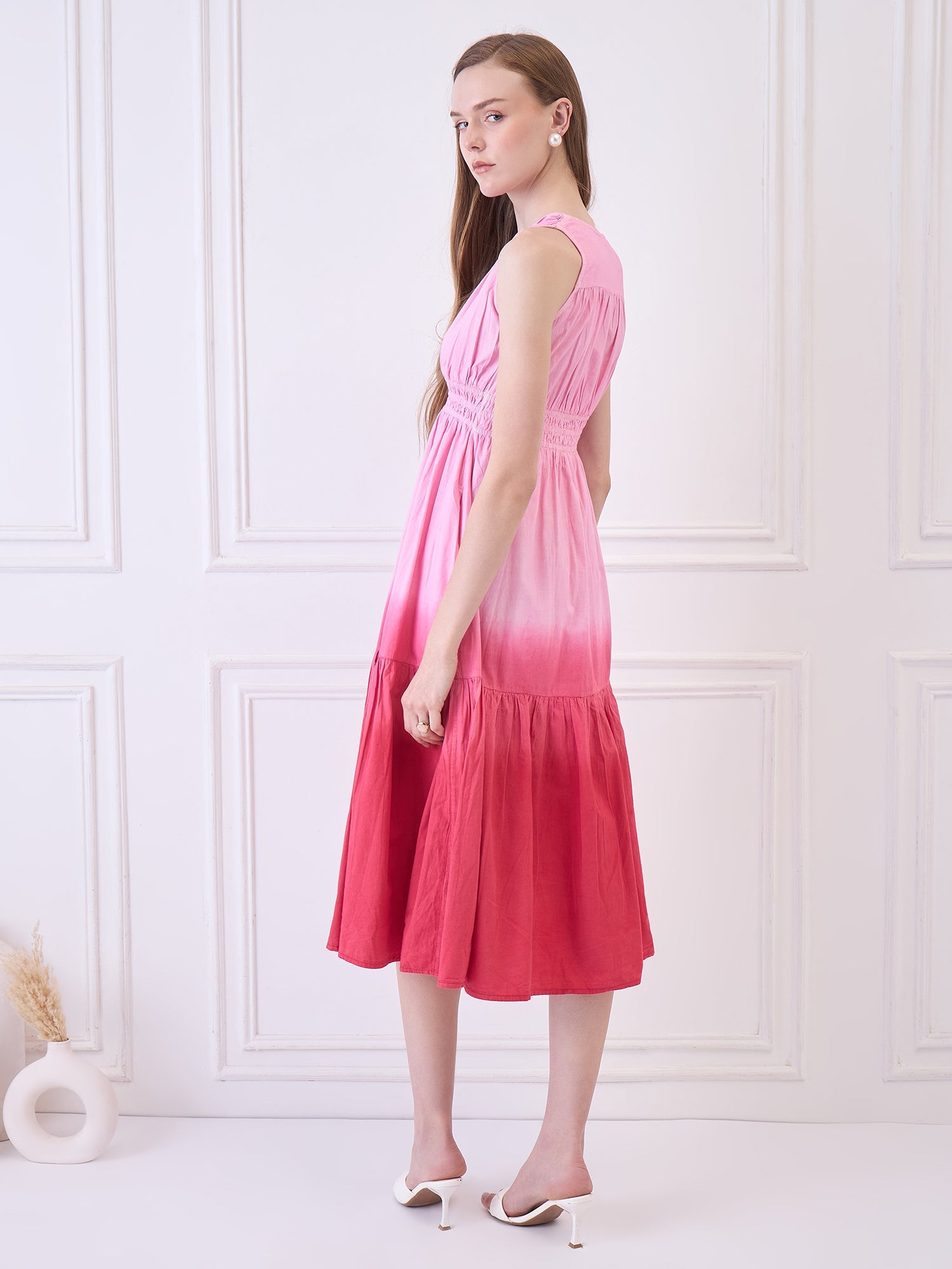 Pink Tie Dye Beachwear Coverup Dress Being Flawless