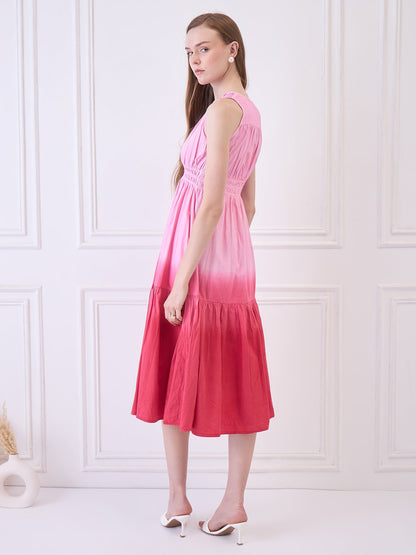Pink Tie Dye Beachwear Coverup Dress Being Flawless