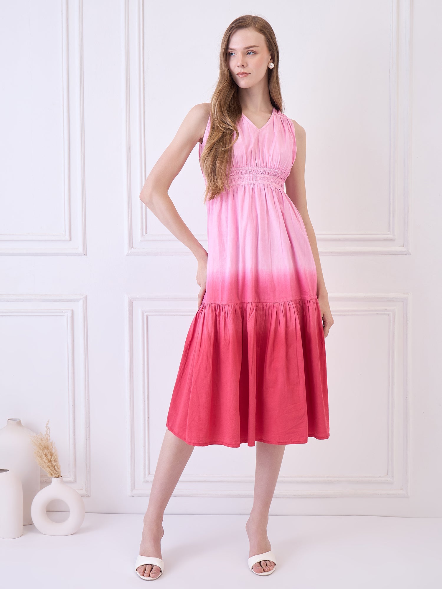 Pink Tie Dye Beachwear Coverup Dress Being Flawless