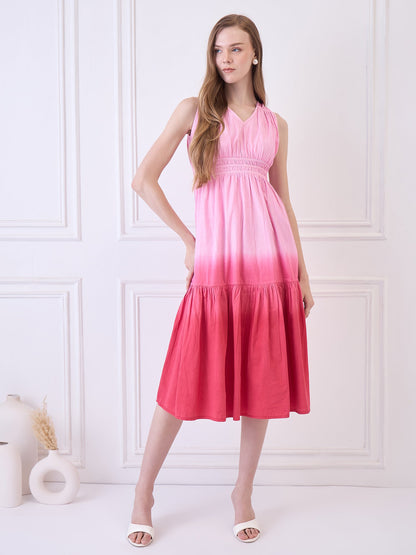 Pink Tie Dye Beachwear Coverup Dress Being Flawless
