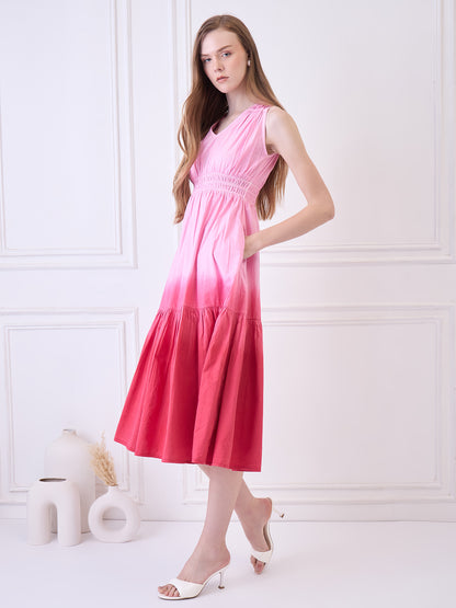 Pink Tie Dye Beachwear Coverup Dress Being Flawless