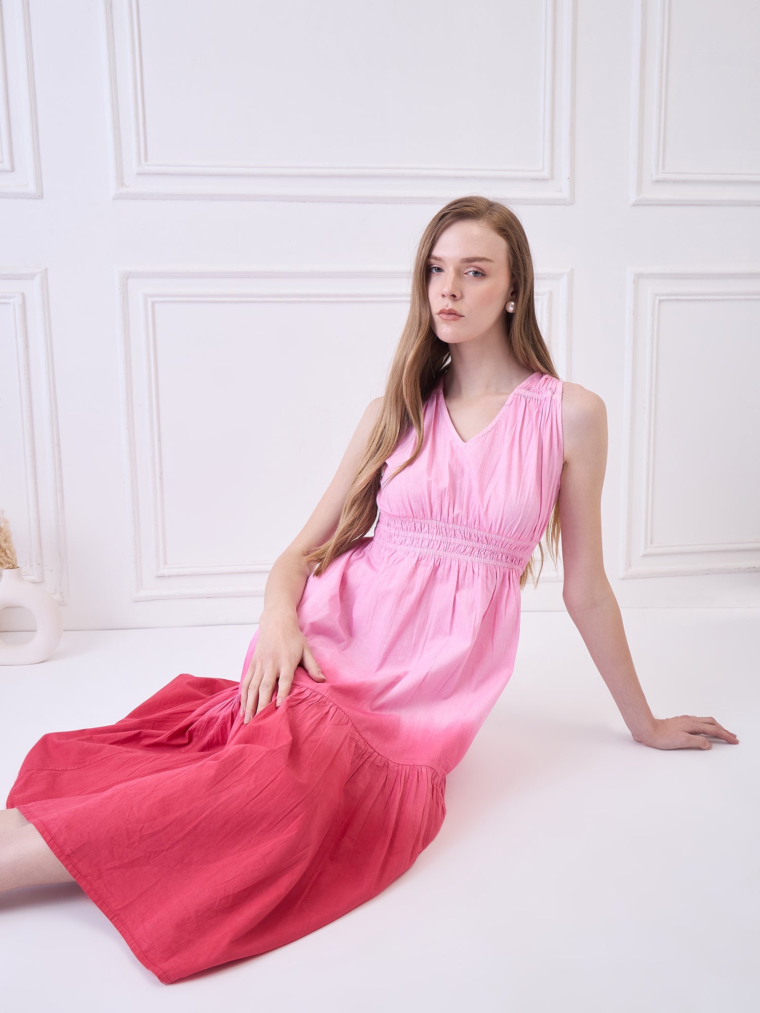 Pink Tie Dye Beachwear Coverup Dress Being Flawless