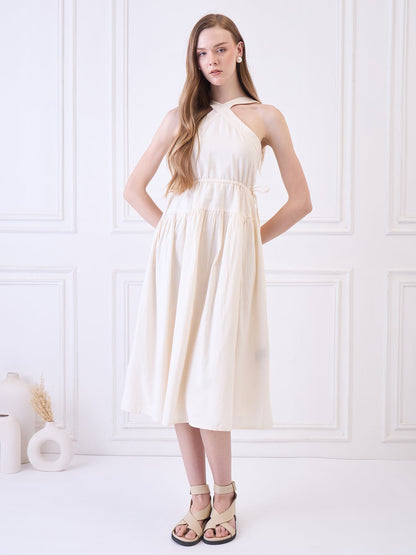 Libson Ivory Midi Dress Being Flawless