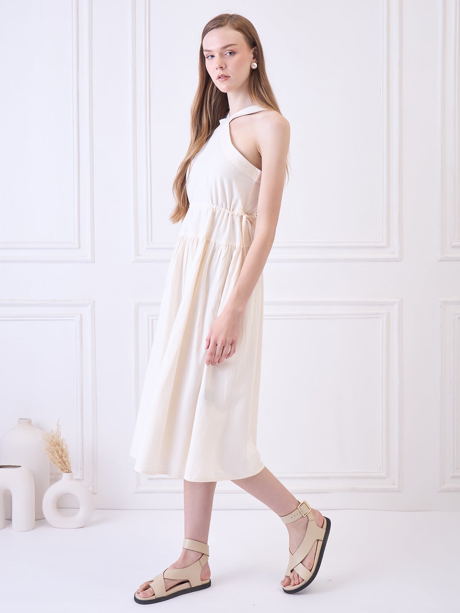Libson Ivory Midi Dress Being Flawless