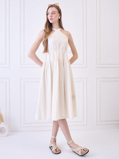 Libson Ivory Midi Dress Being Flawless