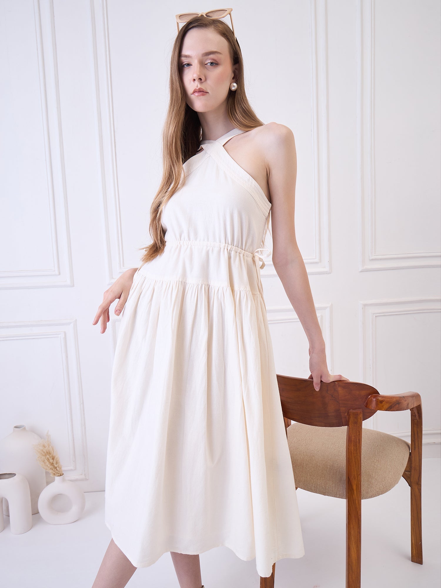 Libson Ivory Midi Dress Being Flawless