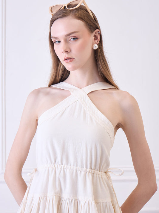 Libson Ivory Midi Dress Being Flawless