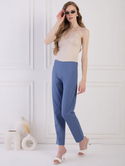 Blue Imported Lycra Pant Being Flawless