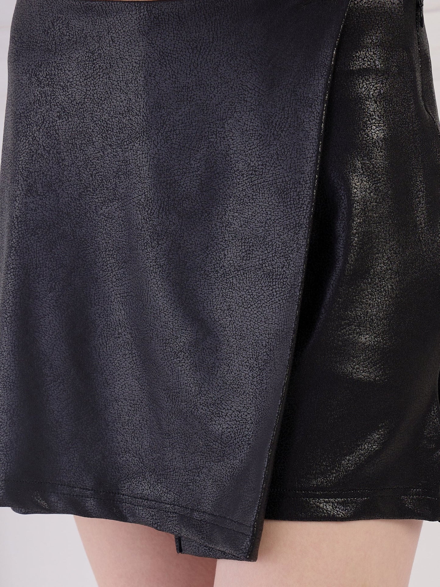 Black Faux Leather Skirt Being Flawless