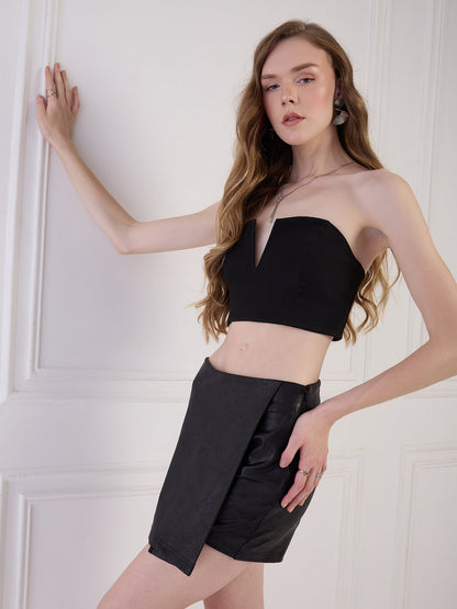 Black Faux Leather Skirt Being Flawless