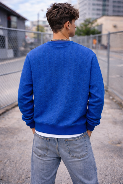 Blue Knitted Cordset for Men