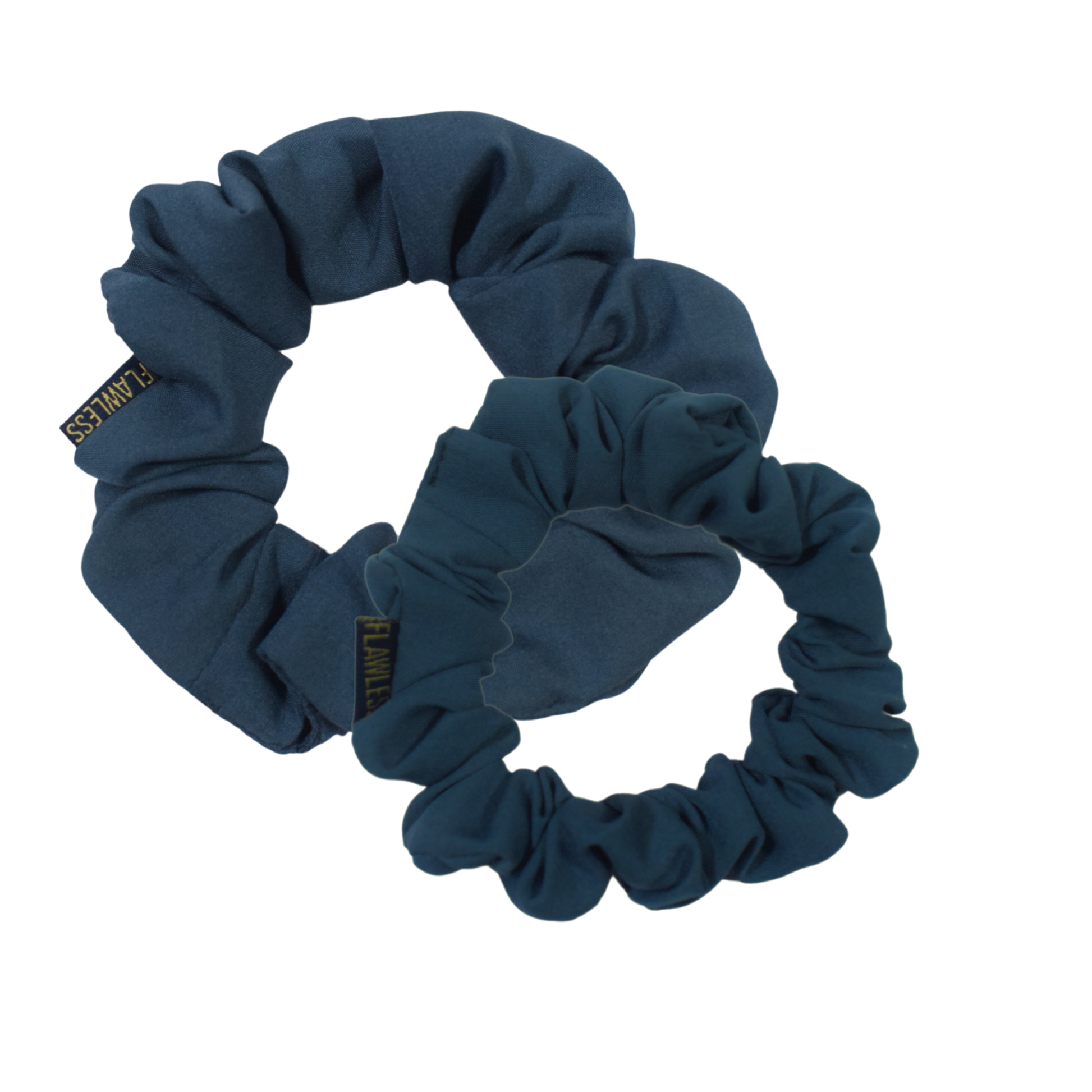 Flawless Soft Polycrepe Scrunchies (Set of 2, Navy) Being Flawless