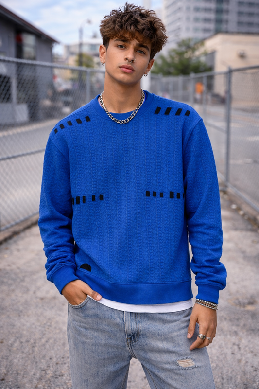 Blue Knitted Cordset for Men