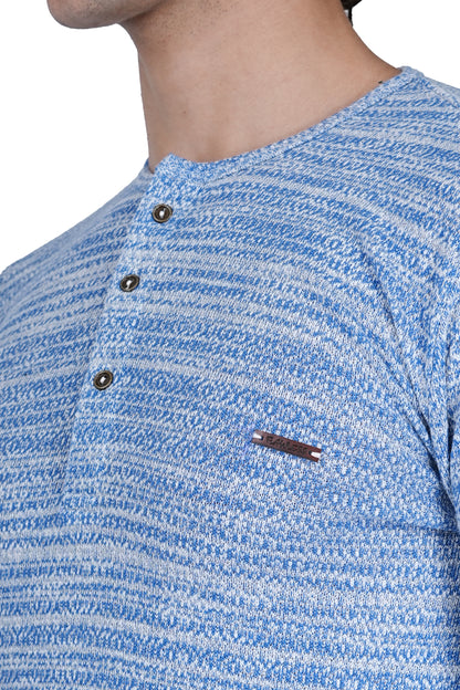 FLAWLESS MEN WINTER  BLUE KNITTED T-SHIRT Being Flawless