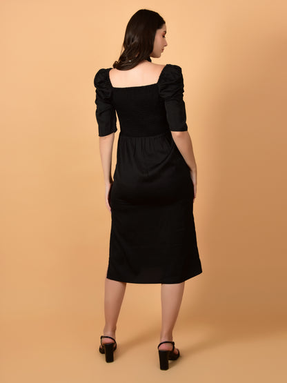 Flawless A-Line Black Dress Being Flawless