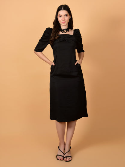 Flawless A-Line Black Dress Being Flawless