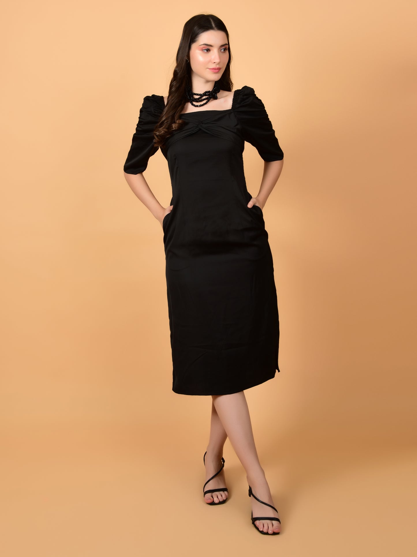 Flawless A-Line Black Dress Being Flawless