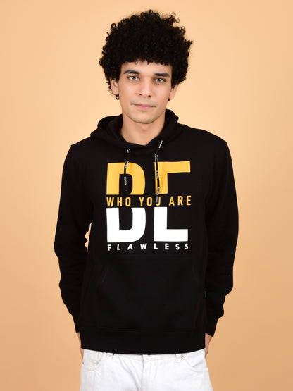 Flawless Men's Black Printed Hoodie Being Flawless