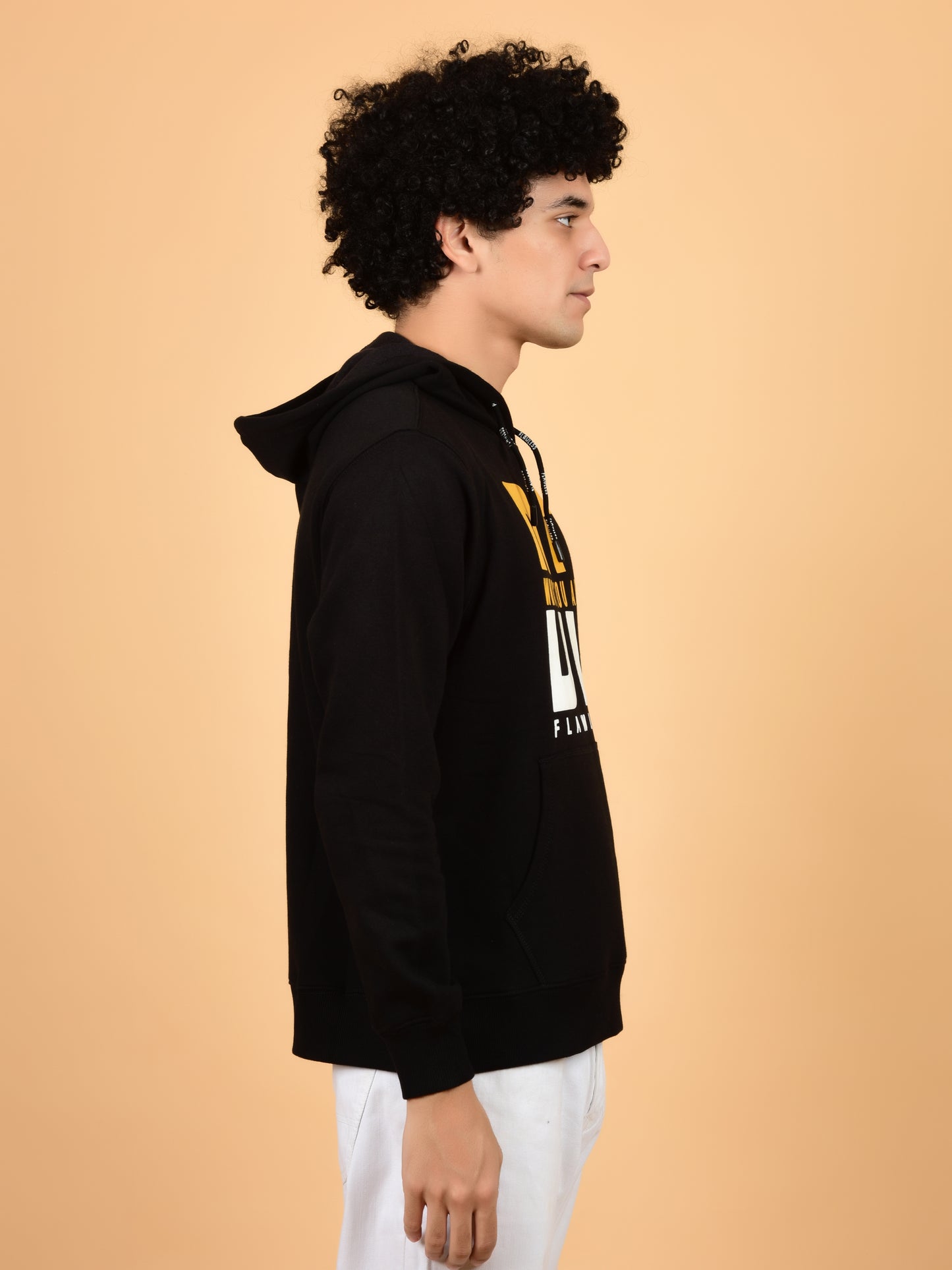 Flawless Men's Black Printed Hoodie Being Flawless