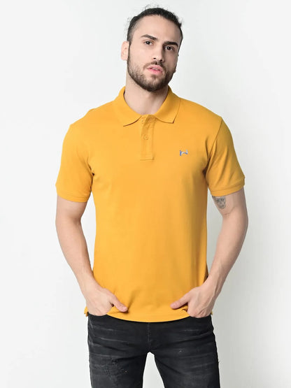 Flawless Men Saucy Mustard Organic Polo T-Shirt Being Flawless