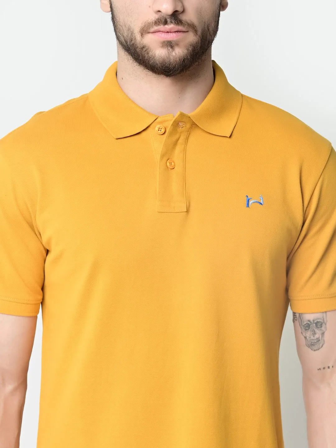Flawless Men Saucy Mustard Organic Polo T-Shirt Being Flawless