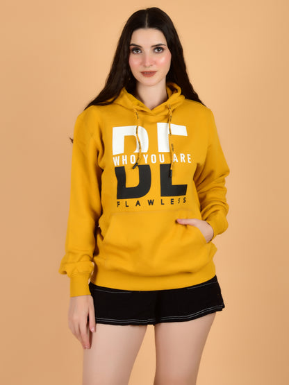 Flawless Unisex Winter Yellow Hoodie Being Flawless