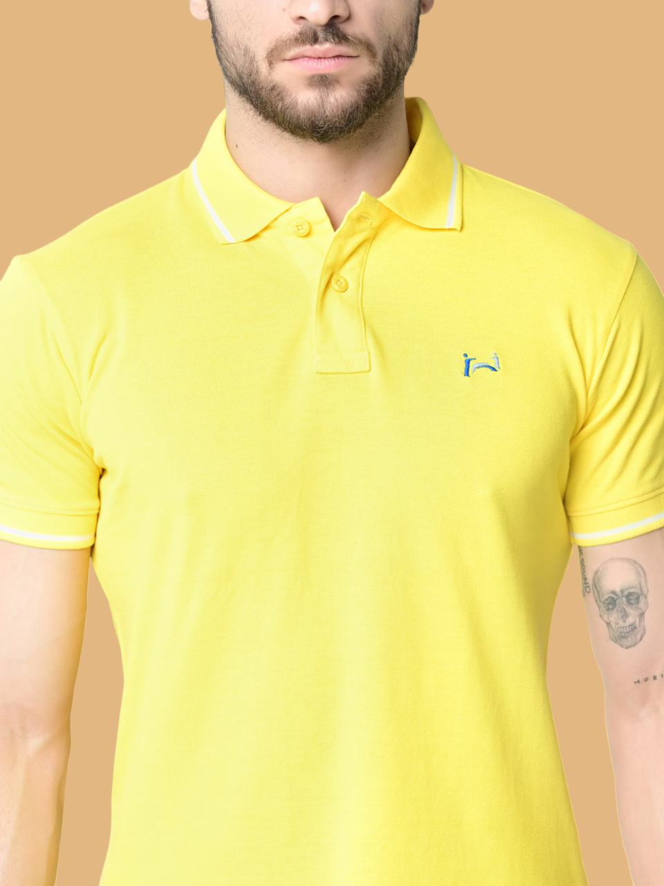 Flawless Bright Side Yellow Organic Polo T-Shirt Being Flawless