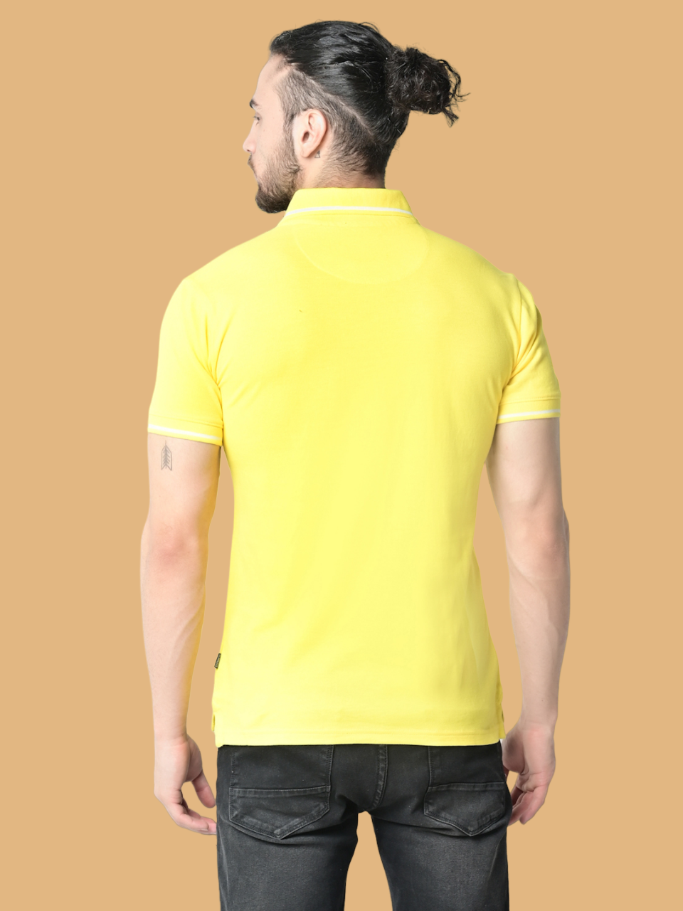 Flawless Bright Side Yellow Organic Polo T-Shirt Being Flawless