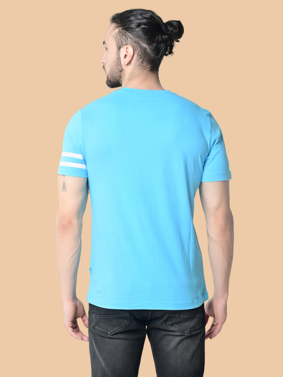 Flawless Men's 100% Cotton Sky-Blue T-Shirt Being Flawless
