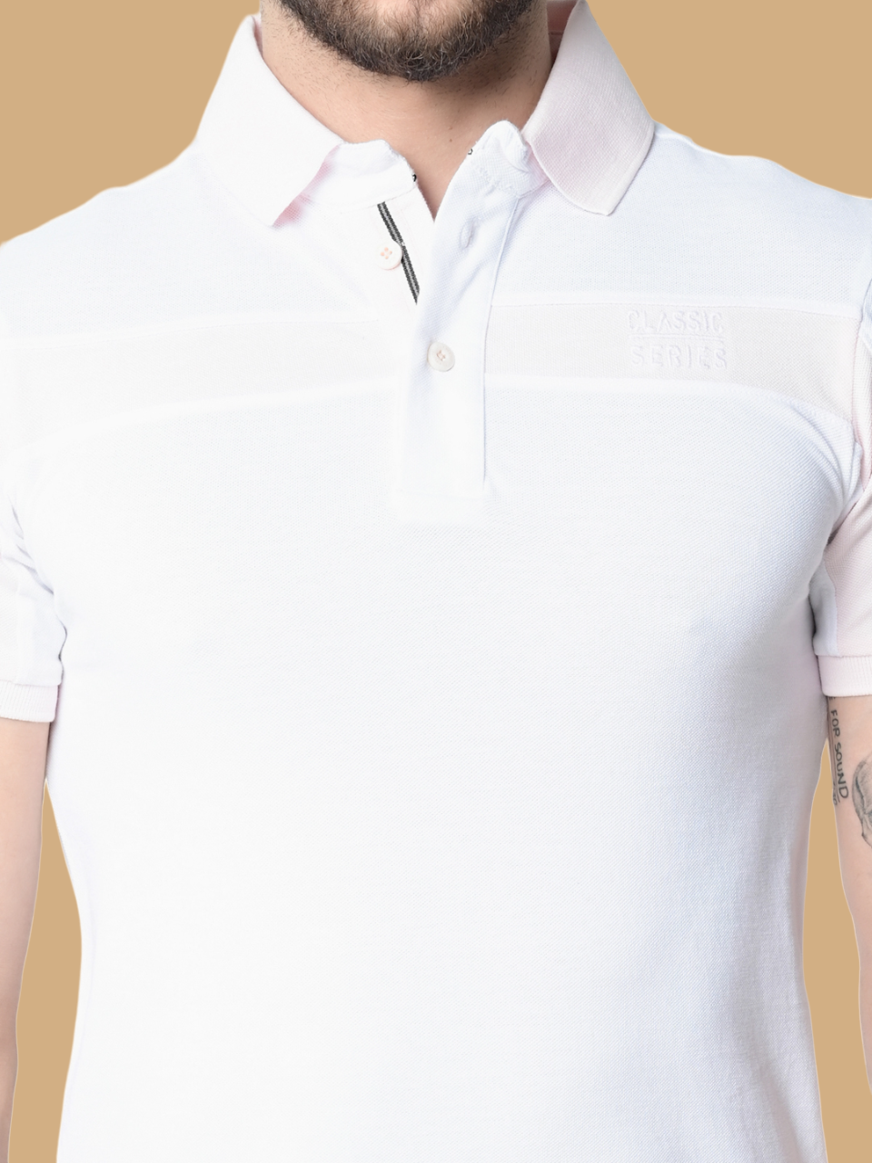 Flawless Organic Sensible White Bug Polo T-Shirt Being Flawless