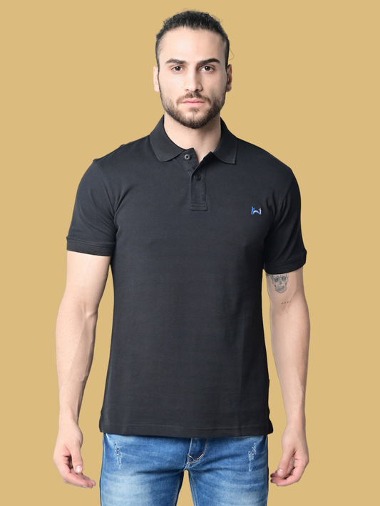 Flawless Men Organic Black Swag Polo T-Shirt Being Flawless