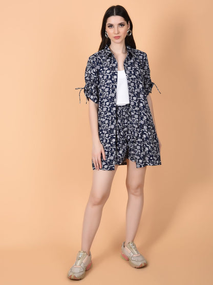Flawless Women Navy Blue Women Co-ord Set | Let's Go Being Flawless