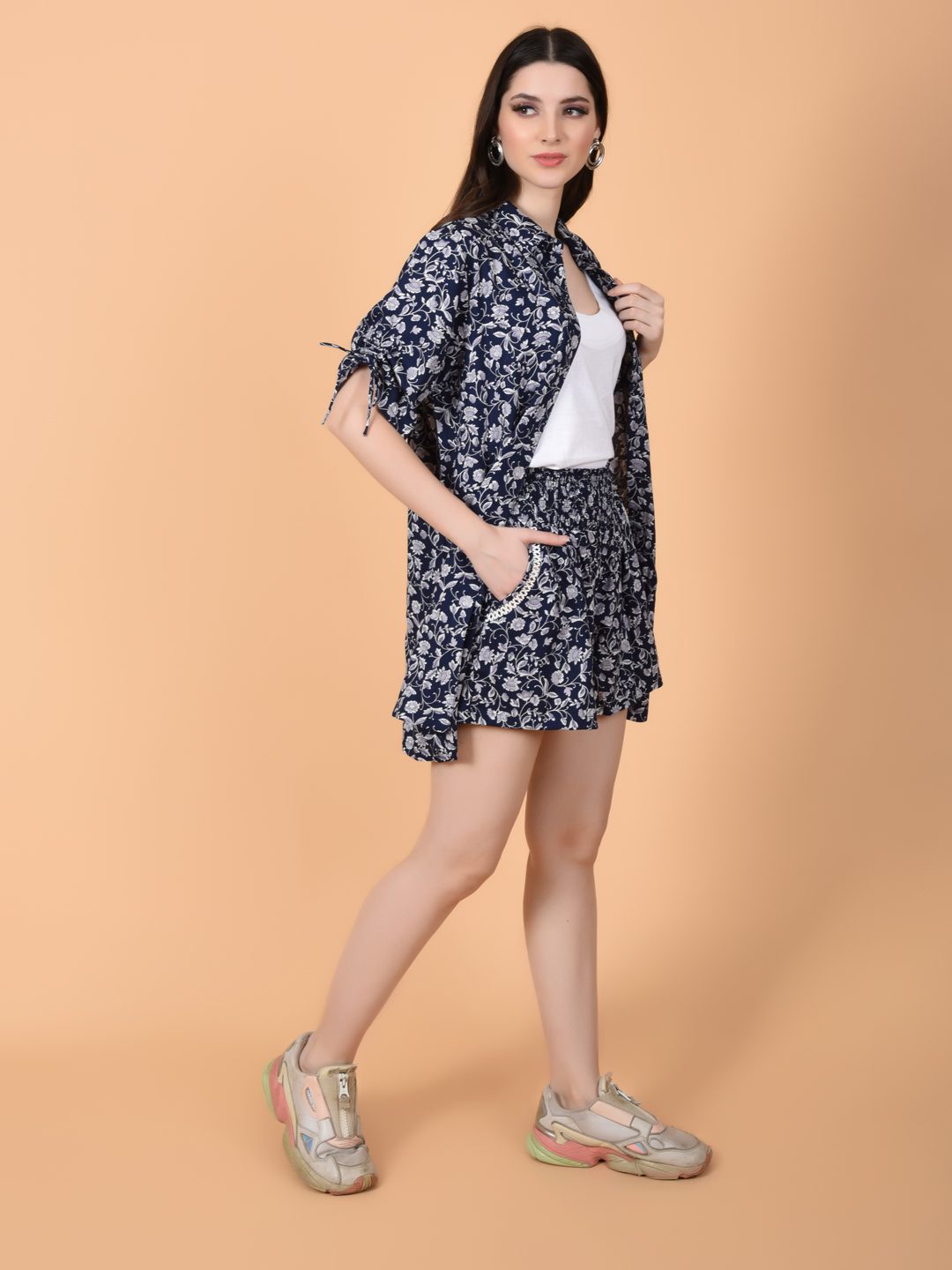 Flawless Women Navy Blue Women Co-ord Set | Let's Go Being Flawless