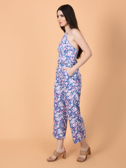 Flawless Blue Floral Women Co-Ord Set | HAILY Being Flawless