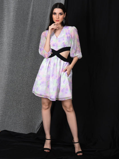 Flawless Multicolour Cutout Dress For Women  | JOLLY Being Flawless