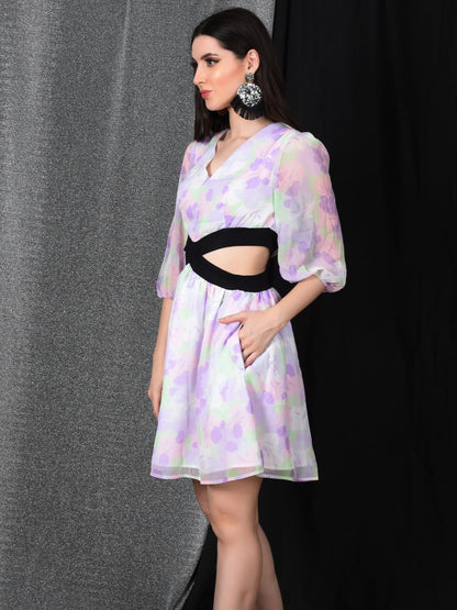Flawless Multicolour Cutout Dress For Women  | JOLLY Being Flawless