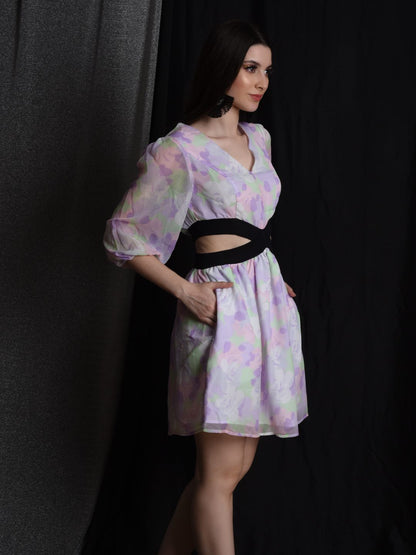 Flawless Multicolour Cutout Dress For Women  | JOLLY Being Flawless
