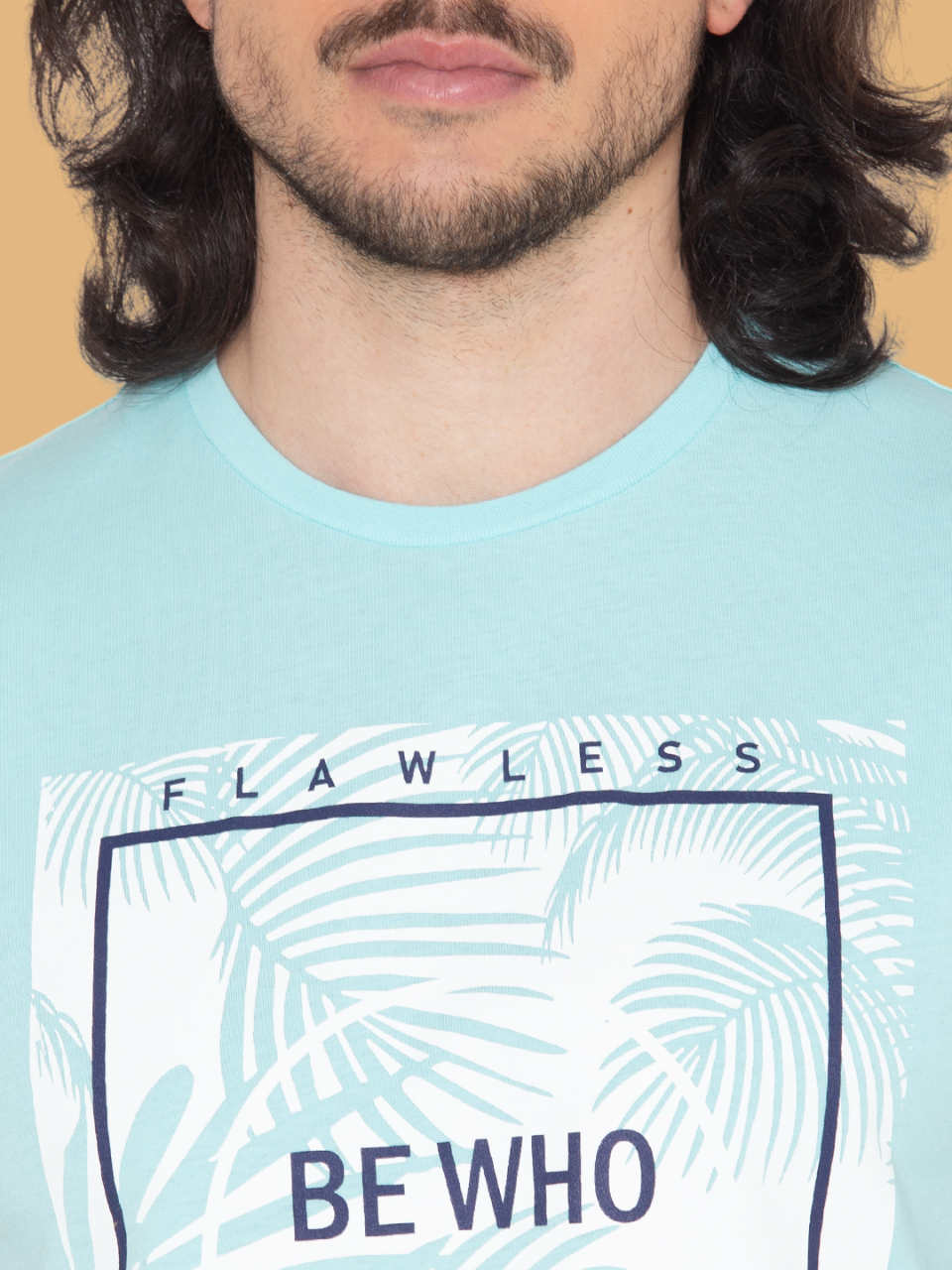 Flawless Men Blue Printed T-Shirt Being Flawless