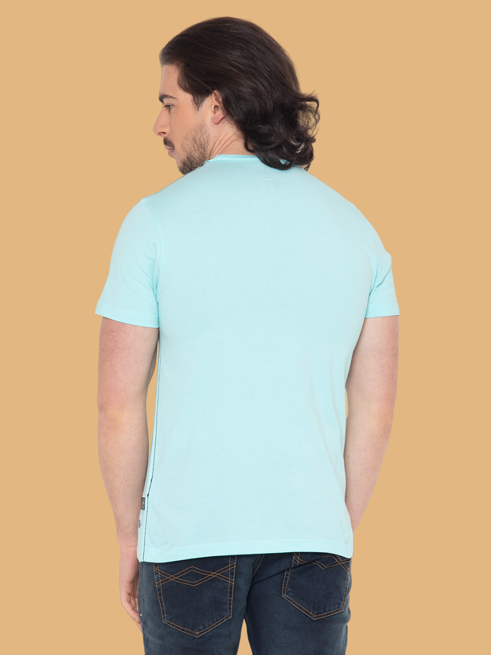 Flawless Men Blue Printed T-Shirt Being Flawless