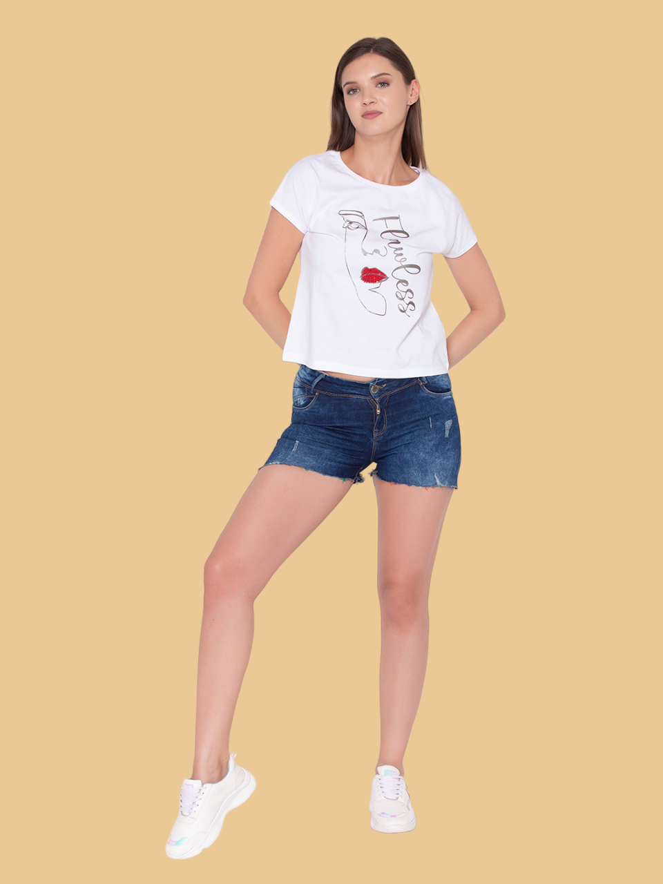 Flawless Women's 100% Cotton  Classic White T-Shirt Being Flawless
